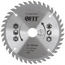 Диск пильный для циркулярных пил по ламинату 140 х 20/16 х 40T (37765)