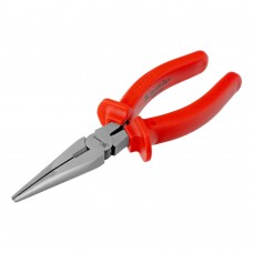 Длинногубцы прямые Econom, 180 мм, шлифованные, пластмассовые рукоятки Matrix (17193)