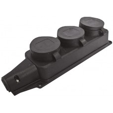 Колодка однофазная с заглушками двойная (каучук) UNIVERSAL (83299)