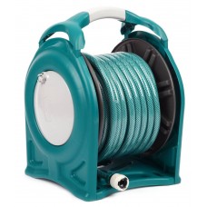Поливочный набор 4 предмета, катушка со шлангом в комплекте, корпус из высокопрочного пластика, шланг 25 м х 1/2