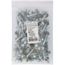 Шурупы кровельные оцинк. некрашеные, со сверлом М5,5 х 38 100шт. Фасовка (23106-0)