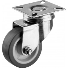 Колесо термопластичное поворотное d 50 мм, г/п 40 кг, резина/полипропилен ЗУБР Профессионал 30946-50-S