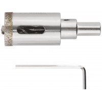 Коронка кольцевая по керамограниту, камню и кафелю алмазная с центровочным сверлом 25х70 мм (16211)