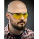 Защитные очки BASIC, открытого типа, жёлтые, стекло-моноблок с покрытием устойчивым к истиранию и запотеванию KRAFTOOL 110318