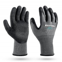 KRAFTOOL CUT PROTECT, XL (10), перчатки с кевларовой нитью для защиты от порезов, с рельефным латексным покрытием (11245-XL)