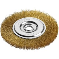 Щетка дисковая для УШМ 200 мм, витая стальная латунированная проволока 0.3 мм MIRAX 35141-200