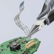 Плоскогубцы захватные для электроники ESD, плоскокруглые губки, 115 мм, 2-комп антистатические ручки (KN-3522115ESD)