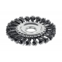 Щетка дисковая для УШМ 125?22 мм жгутированная стальная проволока 0.5 мм посад. 22 мм ЗУБР 35170-125