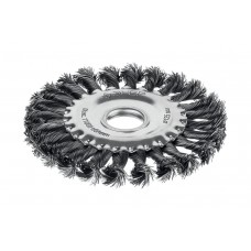 Щетка дисковая для УШМ 125?22 мм жгутированная стальная проволока 0.5 мм посад. 22 мм ЗУБР 35170-125