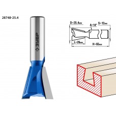 Фреза пазовая фасонная Ласточкин Хвост 25.4?26 мм угол 14° ЗУБР Профессионал 28748-25.4