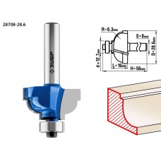 Фреза кромочная калевочная №7 28.6?16 мм радиус 6.3 мм ЗУБР Профессионал 28708-28.6