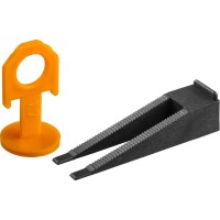 Система выравнивания плитки СВП комплект 1.7 мм, зажим + клин, 50 + 50 шт ЗУБР 3384-H50