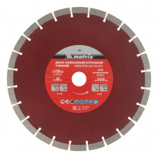 Диск алмазный, отрезной сегментный, 230 х 22.2 мм, тонкий, сухая резка Matrix Professional (730677)