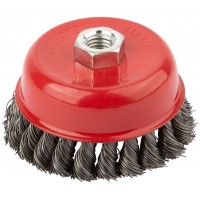 Корщетка чашечная, гайка М14, стальная витая проволока 100 мм (39043)