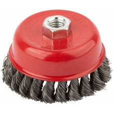 Корщетка чашечная, гайка М14, стальная витая проволока 100 мм (39043)
