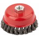 Корщетка чашечная, гайка М14, стальная витая проволока 100 мм (39043)