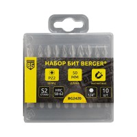 Набор бит магнитных PZ2x50мм, 10 шт., S2 BERGER BG2420