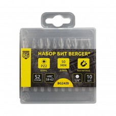 Набор бит магнитных PZ2x50мм, 10 шт., S2 BERGER BG2420