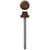 Саморез кровельный 35 х 4.8 мм, RAL 8017 шоколадно-коричневый, 1800 шт Профессионал СКД ЗУБР 4-300310-48-035-8017