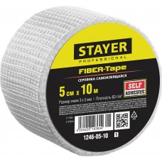 Серпянка самоклеящаяся FIBER-Tape, 5 см х 10 м, 3 х 3 мм STAYER Professional 1246-05-10_z01