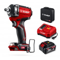 Гайковёрт ударный бесщёточный 20 В, 350 Н·м, 1 АКБ LMS (4 А·ч), сумка ЗУБР ГБУ-350-41