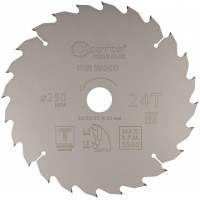 Диск пильный по дереву с тефлоновым покрытием 24Т, CUTOP Profi plus, 250 х 1,8/2,6 х 32/30/25,4/20 мм (75-25024Т)