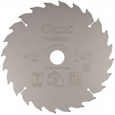 Диск пильный по дереву с тефлоновым покрытием 24Т, CUTOP Profi plus, 250 х 1,8/2,6 х 32/30/25,4/20 мм (75-25024Т)