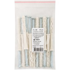 Дюбель-гвоздь нейлоновый с потайной манжетой LYT 8 х 80 UK KP, 10 шт. Фасовка (24636-0)