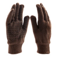 Перчатки трикотажные, двойные, полушерстяные, с ПВХ покрытием, Сибртех (68634)