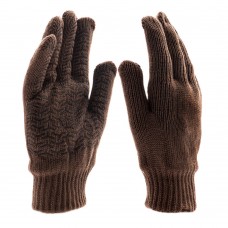 Перчатки трикотажные, двойные, полушерстяные, с ПВХ покрытием, Сибртех (68634)