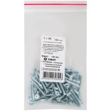 Винт с потайной головкой с полной резьбой оцинкованный DIN 965 3х20 100 шт Фасовка (27755-0)