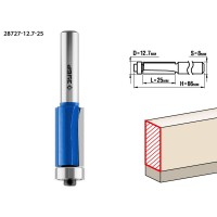 Фреза кромочная 12.7?25 мм с нижним подшипником хвостовик 8 мм ЗУБР Профессионал 28727-12.7-25