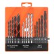 Набор сверл по бетону, металлу, дереву 4-5-6-8-10 мм, 15 шт, пластиковый бокс, цилиндрический хвостовик Sparta (725085)