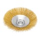 Щетка для УШМ, 125 мм, Тарелка, витая нержавеющая проволока 0.3 мм, М14 Denzel (746163)