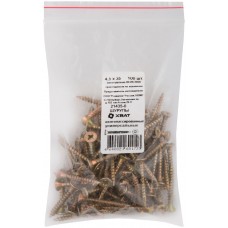 Шурупы желтопассированные, универсальные 4,5 х 35 100 шт Фасовка (21435-0)