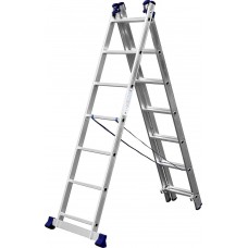 Алюминиевая трехсекционная лестница 7 ступеней со стабилизатором СИБИН 38833-07