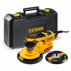 Машина орбитально-шлифовальная бесщеточная d125 / d150 мм, 2.5 мм, 350 Вт, кейс BOS-25 Duo STEHER BOS-25