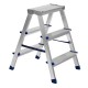 Стремянка двусторонняя 3 ступени, алюминиевая, Сибртех (97923)