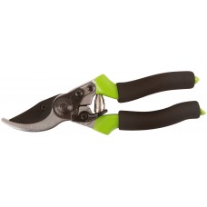 Секатор, режущие кромки внахлест, тефлон.покрытие лезвий, пластик.ручки с мягкими накладками 215 мм (77086)