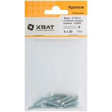 Винт с потайной головкой с полной резьбой оцинкованный DIN 965 4х20 12 шт.(фасовка) (27764-2)