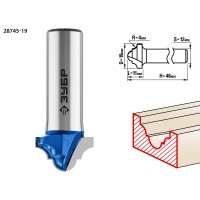 Фреза пазовая фасонная №6 19?11 мм радиус 4 мм ЗУБР Профессионал 28745-19