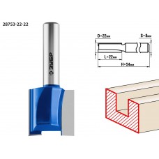 Фреза пазовая прямая 22?22 мм хвостовик 8 мм ЗУБР Профессионал 28753-22-22