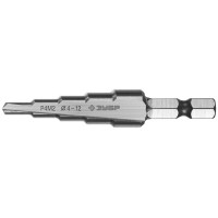 Сверло ступенчатое 4–12 мм, 5 ступеней, сталь Р4М2 ЗУБР 29665-4-12-5