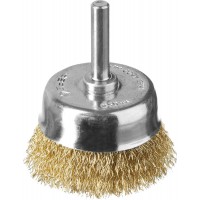Щетка чашечная для дрели d 50 мм, витая латунированная стальная проволока 0.3 мм ЗУБР Профессионал 3525-050_z02