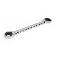 Ключ накидной двусторонний 16х17 мм трещоточный хромирование HORTZ