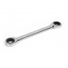 Ключ накидной двусторонний 16х17 мм трещоточный хромирование HORTZ