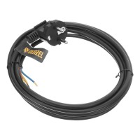 Шнур сетевой Energy Series, ПВС, 3 м, 3 x 1 мм, с неразборной вилкой, черный, Denzel (37667)