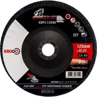 Круг лепестковый торцевой КЛТ KRUGO 125х22мм Р80 KBYL12580