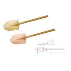 Лопата штыковая с черенком и ручкой, искробезопасный сплав BeCu 200B-1002, HORTZ