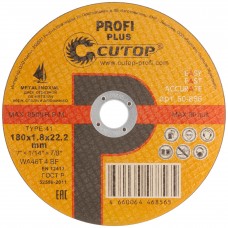 Профессиональный диск отрезной по металлу, нержавеющей стали и алюминию Cutop Profi Plus, Т41-180 х 1,8 х 22,2 мм (50-856)